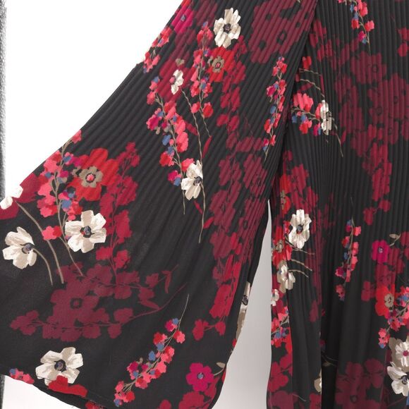 J. Jill Wearever floral pleated chiffon tunic top Size 2X A-line 3/4  sleeves - Picture 3 of 12